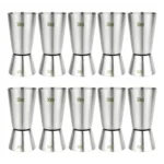 Kit 10 Dosador Bebidas Duplo Inox Dosar Drinks 25ml 50ml