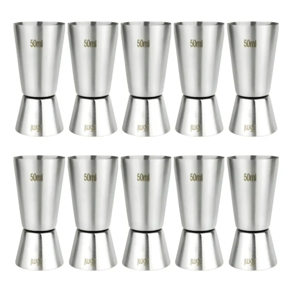 Kit 10 Dosador Bebidas Duplo Inox Dosar Drinks 25ml 50ml