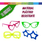 Kit Com 10 Óculos Divertidos Coloridos Para Festa E Balada