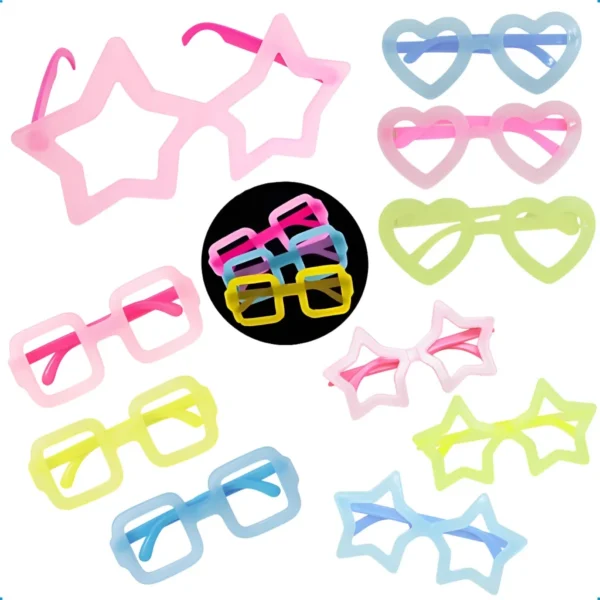Kit Com 10 Oculos Neon Divertidos Coloridos Festa Balada