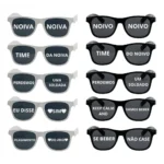 Kit 10 Óculos Personalizado Casamento Festa Branco E Preto