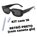 10 Óculos De Festa Retrô Preto Formatura Casamento + Caneta