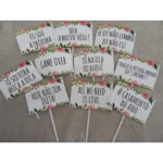 Kit 10 Plaquinhas Frases Divertidas Festa De Casamento