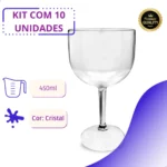 10 Taça Gin Cristal Acrílico 450ml Transfer Laser E Silk