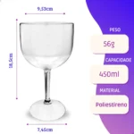 10 Taça Gin Cristal Acrílico 450ml Transfer Laser E Silk