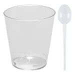 Kit 100 Copinho Potinho 25ml Brigadeiro Docinho + 100 Colher