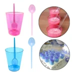 Kit 100 Copinho Tacinha 50ml Acrilico Brigadeiro Com Colher