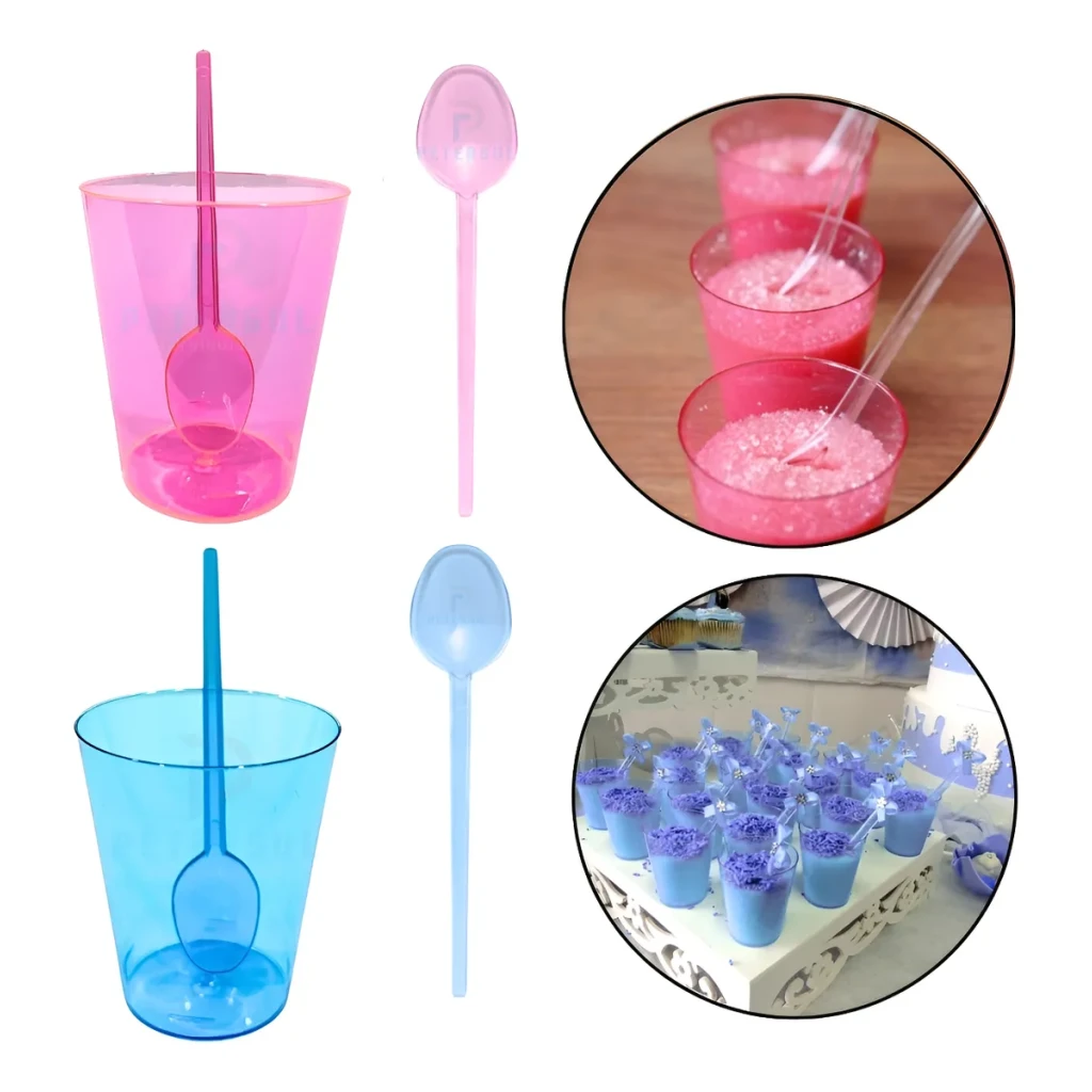 Kit 100 Copinho Tacinha 50ml Acrilico Brigadeiro Com Colher Kit 100 Copinho Tacinha 50ml Acrilico Brigadeiro Com Colher