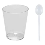 100 Copo Tacinha Doce Brigadeiro 50ml Acrilico 100 Colheres