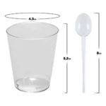 100 Copo Tacinha Doce Brigadeiro 50ml Acrilico 100 Colheres