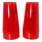 100 Copos Acrílico 300ml Lavável Descartável Vermelho