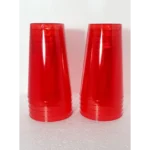 100 Copos Acrílico 300ml Lavável Descartável Vermelho