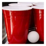 100 Copos Americano Descartável 440ml Beer Pong Vermelho Red Vermelho