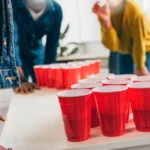 100 Copos Americano Descartável 440ml Beer Pong Vermelho Red Vermelho