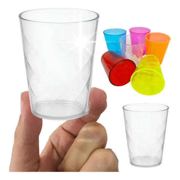 Kit 100 Copos De Vodka Cachaça Tequila Shot 70ml Acrílico
