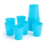 Kit 100 Copo Descartável Plástico Azul Claro 200ml