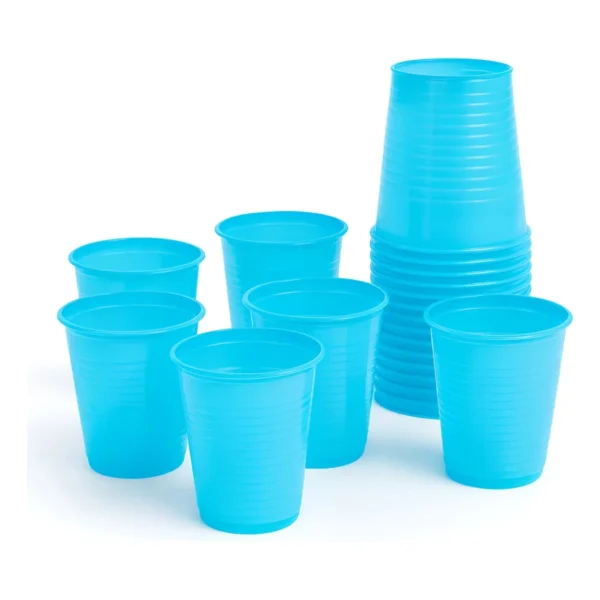 Kit 100 Copo Descartável Plástico Azul Claro 200ml