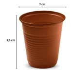 Kit 100 Copo Descartável Plástico Marrom 200ml