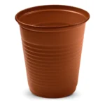 Kit 100 Copo Descartável Plástico Marrom 200ml