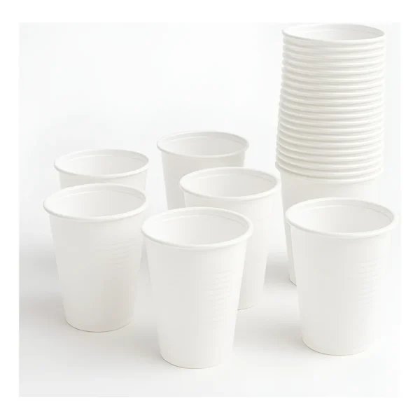 Kit 100 Copo Descartável Plástico Branco 200ml