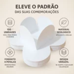 Kit 100 Forminhas Para Doces Festas 4 Pétalas Várias Cores