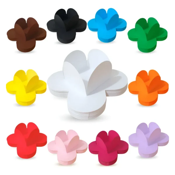 Kit 100 Forminhas Para Doces Festas 4 Pétalas Várias Cores