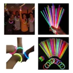 Kit Com 100 Pulseiras Neon Led Fluorescente Balada Festa
