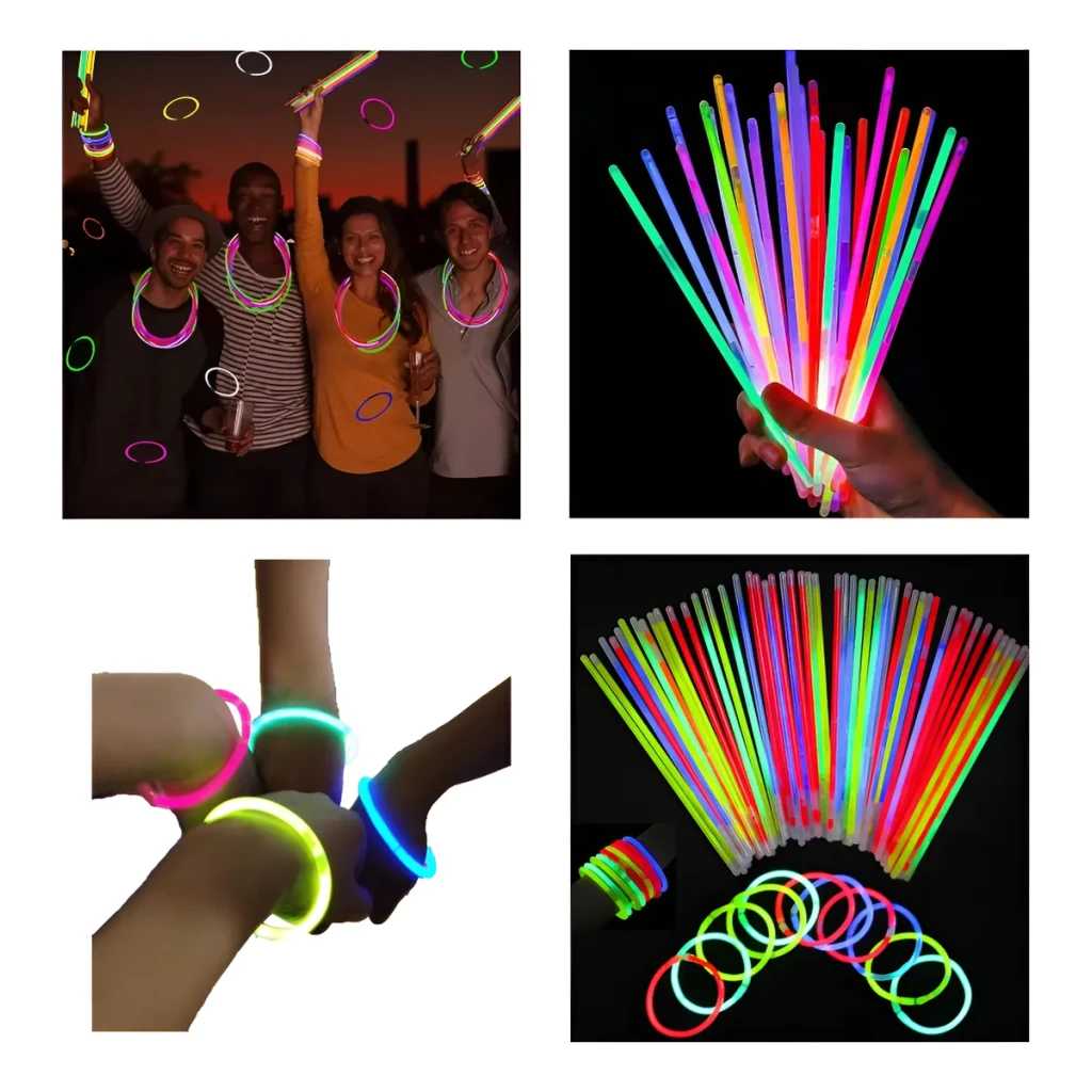Kit 100 Pulseiras Neon Led Festa Balada Fluorescente Kit 100 Pulseiras Neon Led Festa Balada Fluorescente