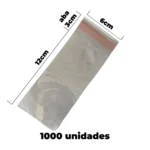 Kit 1000x Saco Plástico Transparente Adesivado Pp 6x12 + Aba