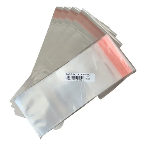 Kit 1000x Saco Plástico Transparente Adesivado Pp 6x12 + Aba