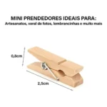 Kit 120 Mini Prendedor Pregador Colorido Natural Drink Tag