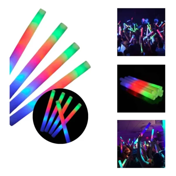 15 Bastões Espuma Led Neon Casamento Baladas Festas Eventos