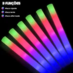 Kit 15 Bastão Led Balada Festa Neon Pisca Espuma Cores