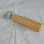 Kit 2 Abridores De Garrafa Cerveja Com Cabo Madeira Bar 14cm Madeira Clara