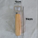 Kit 2 Abridores De Garrafa Cerveja Com Cabo Madeira Bar 14cm Madeira Clara