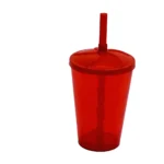 20 Copos Twister 300ml Liso Tampa Canudo Eco Atacado Varejo