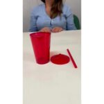 20 Copos Twister 300ml Liso Tampa Canudo Eco Atacado Varejo