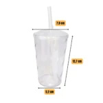 20 Copos Twister 300ml Liso Tampa Canudo Eco Atacado Varejo