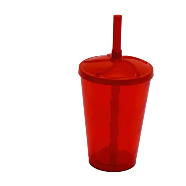 20 Copos Twister 300ml Liso Tampa Canudo Eco Atacado Varejo