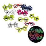 Kit 20 Óculos Neon Divertidos Sortido Neon Óculos Para Festa