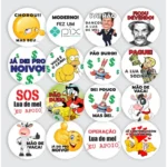 200 Adesivos Hora Da Gravata Divertido 5x5cm