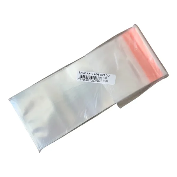 Kit 200x Saco Plástico Transparente Pp Adesivado 6x12 + Aba