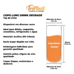 24 Copos Long Drink Degrade 340ml - Acrílico - Kit.