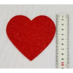 Kit 25 Aplique Coração 10cm Eva Com Glíter ( Sem Adesivo )
