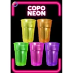 250 Copos Neon Festa Balada Descartável 300 Ml Premium