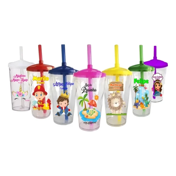 30 Copos Twister Shake 400ml Personalizado C/tampa E Canudo