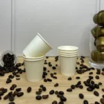 300 Copos De Papel Para Café 60 Ml Branco Liso Bio FNS