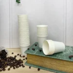 300 Copos De Papel Para Café 60 Ml Branco Liso Bio FNS