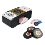 Kit 4 Suportes De Cartas + Embaralhador Automático Baralho