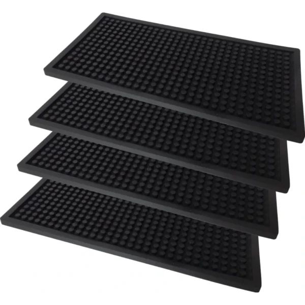 Kit 4 Tapetes Bar Mat 30x15cm Apoio Para Copos Drinks Chopp